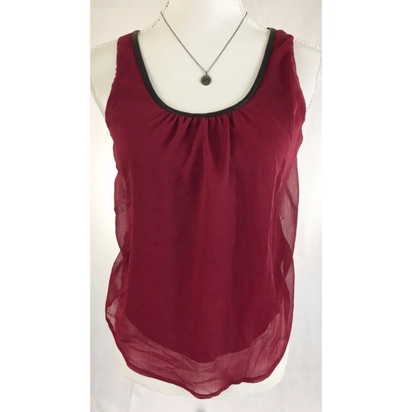 Banana Republic Tops - BANANA REPUBLIC Petite Burgundy Sleeveless…